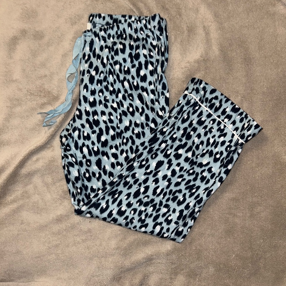 Used Condition Loft Sleep Blue Leopard Pajama Pants